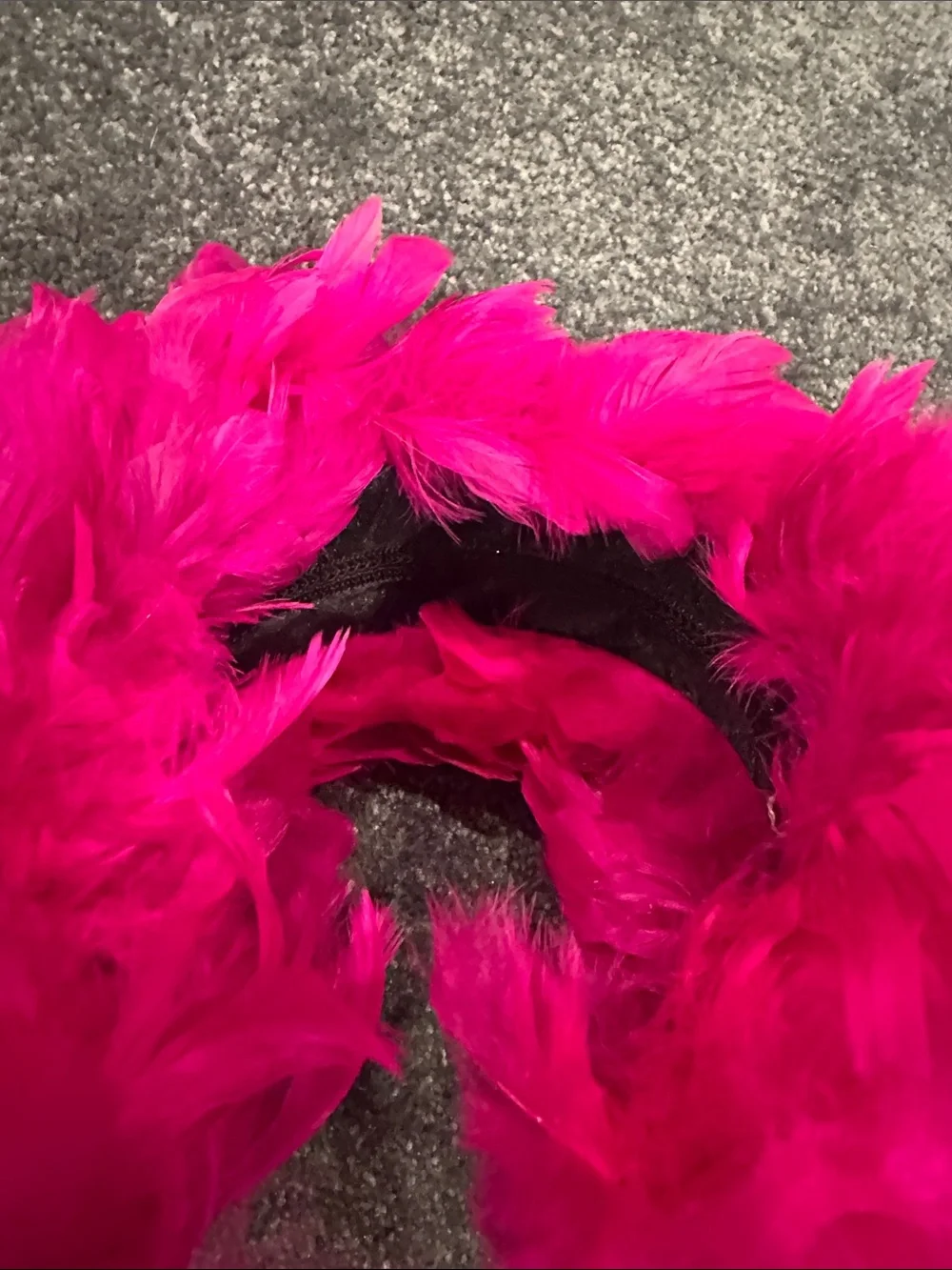 Hot Pink Feather Hair Accessory with Rhinestone Accents Feather Headband Hat